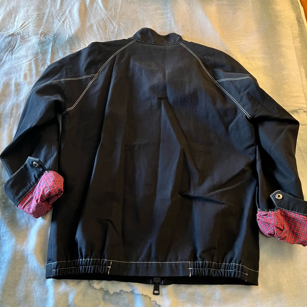 Navy Band of Outsiders mens Harrington jacket with contrast stitching. Size 3/L - Picture 2 of 3